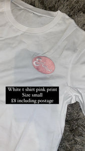 Groove White T Shirt Pink Print