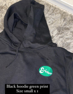 Black Hoodie Green Print