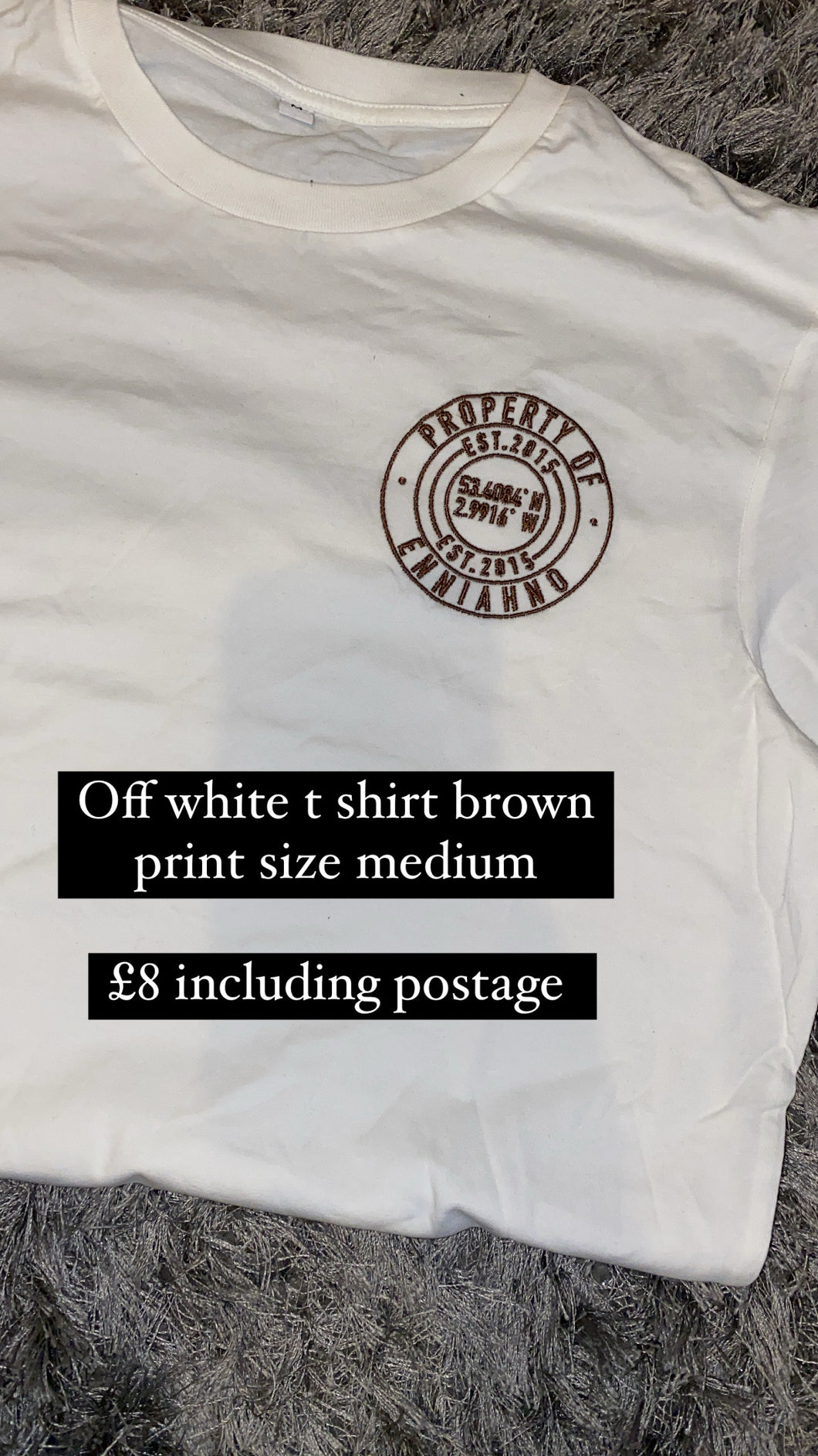 Off White T shirt Brown Print